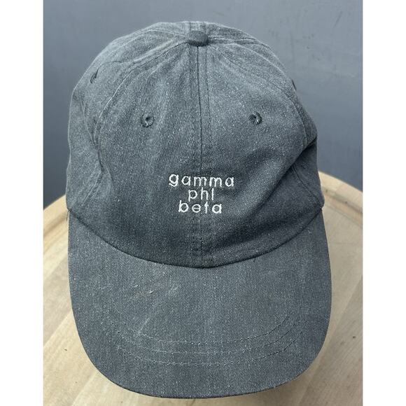 Gamma‎ Phi Beta Sorority Adjustable Hat Adam's Cap Boyfriends Style Gray Blue - Picture 1 of 7